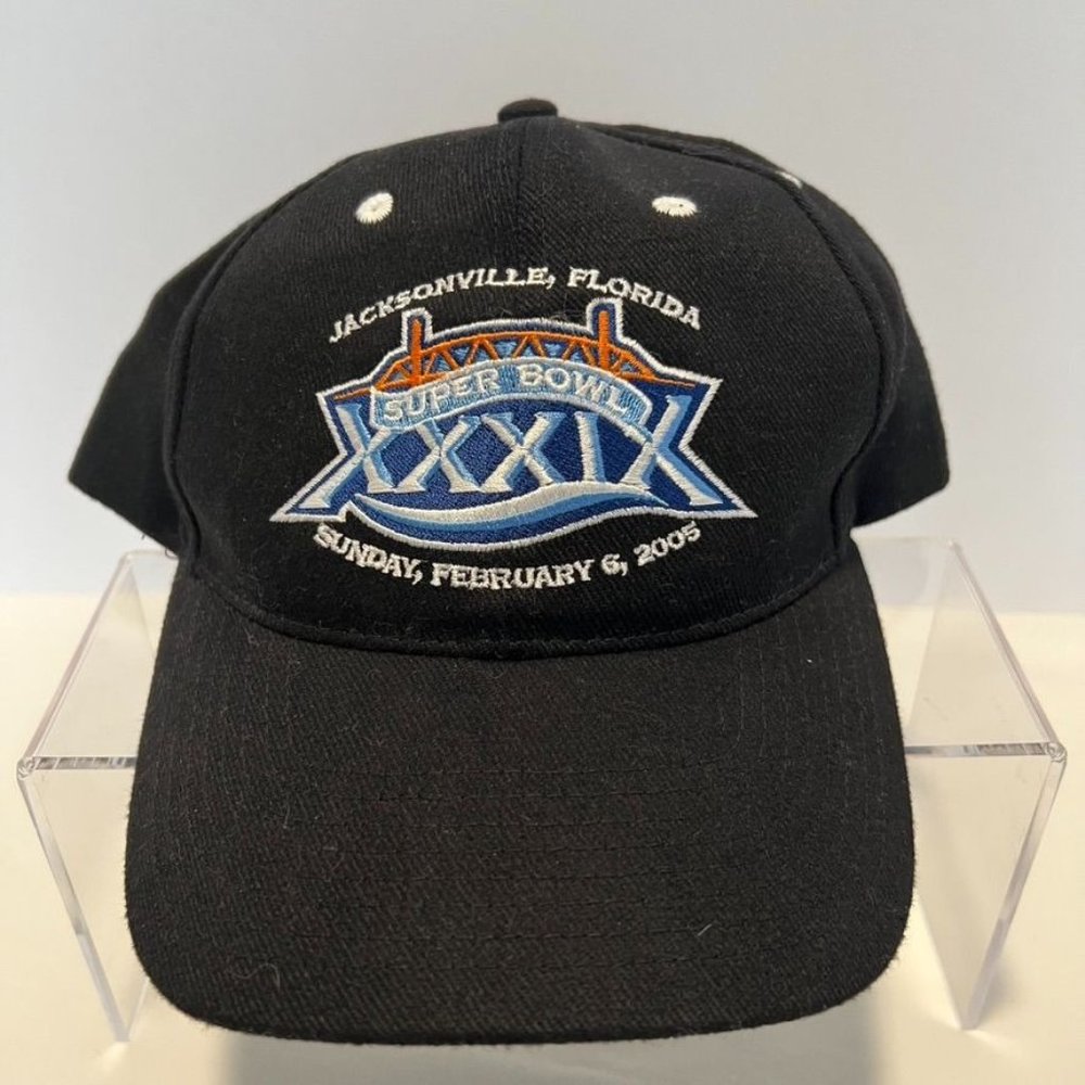 Superbowl XXXIX 39 baseball hat, Patriots/Eagles black‎ hat, adjustable NFL hat